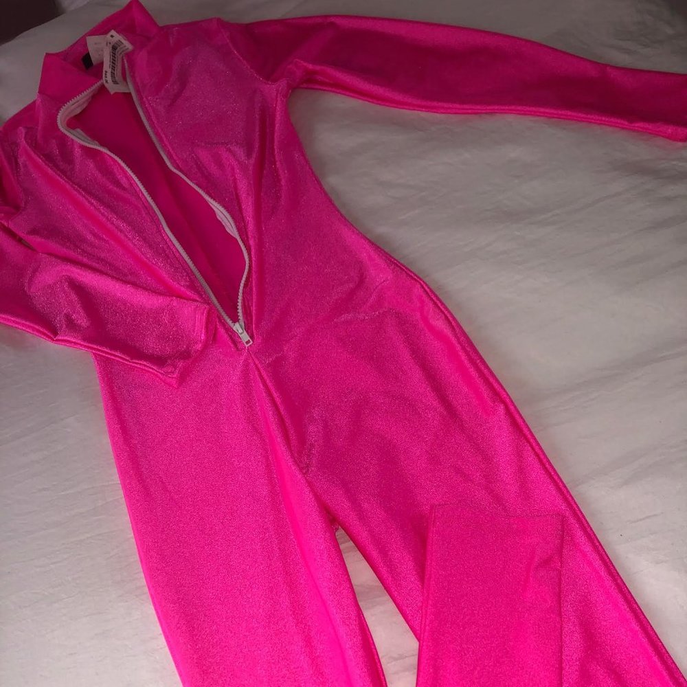Neon Pink Jumpsuit Size Medium